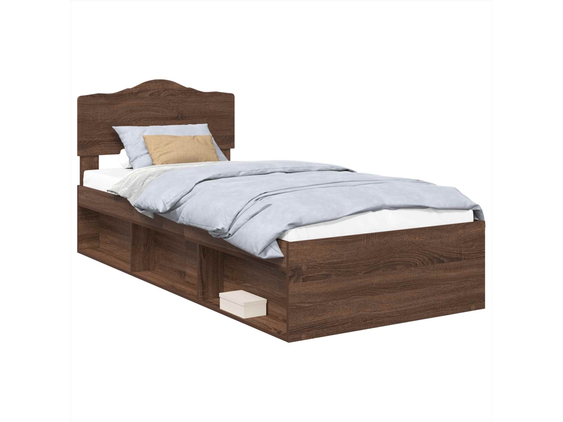 Maison Exclusive - Estructura De Cama Con Cabecera Roble Marrón 90 X 190 Cm
