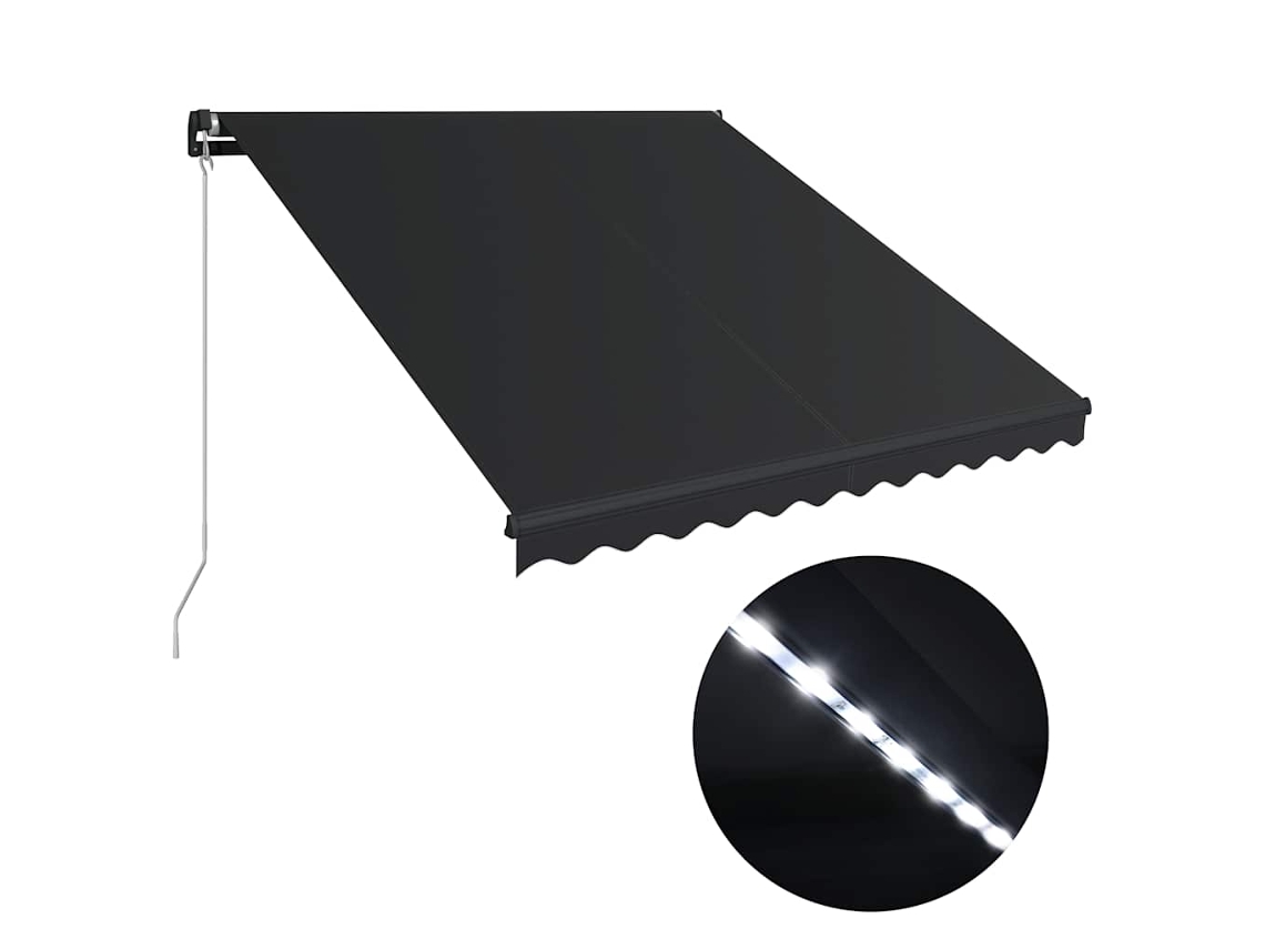 Maison Exclusive - Toldo Retráctil Manual Con Led Gris Antracita 300x250 Cm