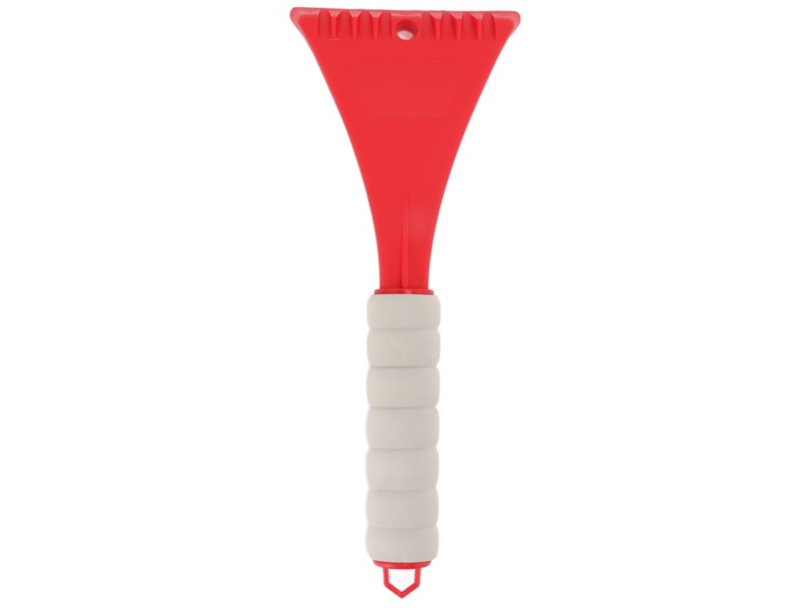 Pala Para Nieve De Parabrisas De Coche Con Mango Ergonómico, Rascador De Hielo Portátil Y Seguro De Eva, Rojo.