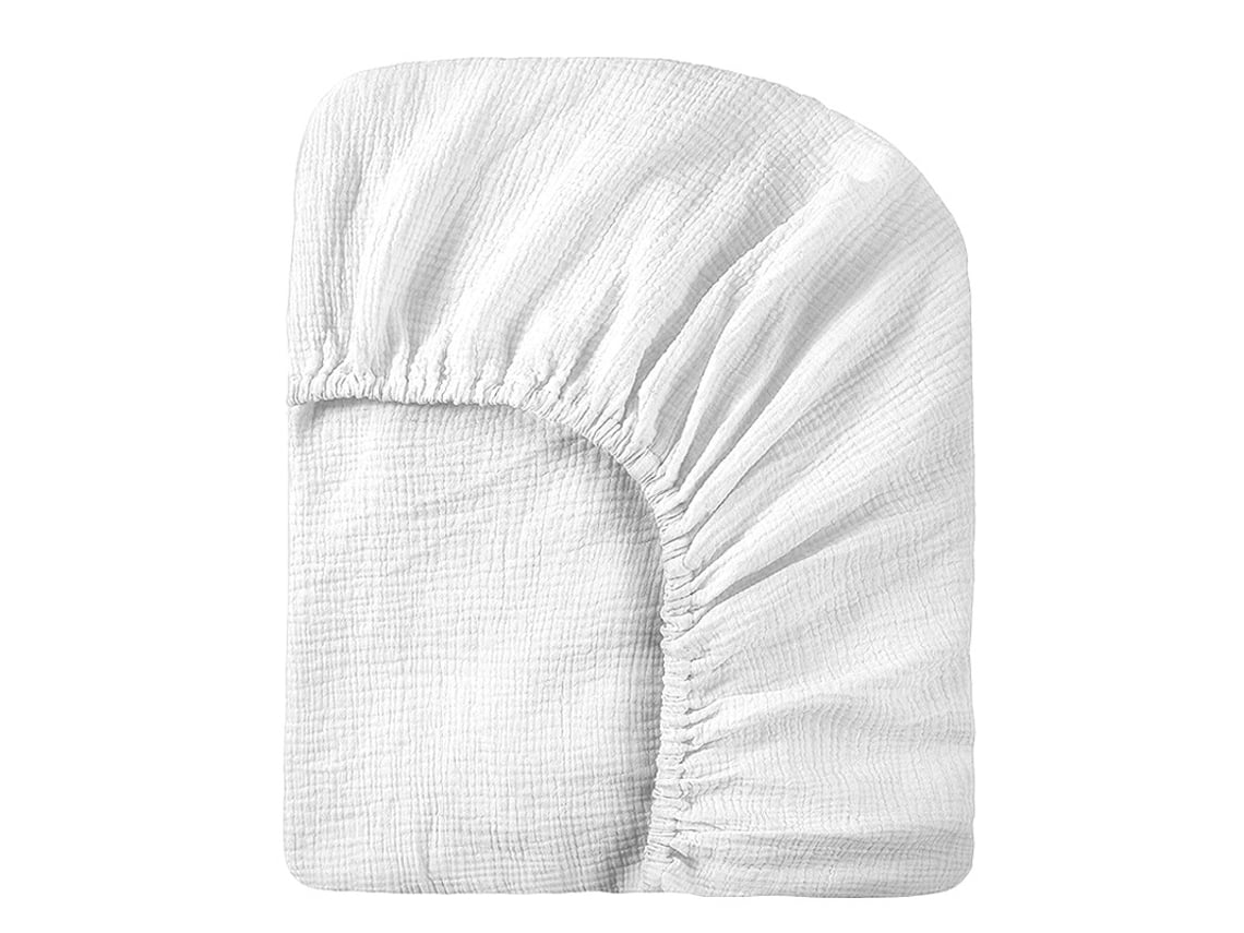 Funda De Colchón De Cuna, Gasa De Algodón Puro, Doble Capa,82x41x8cmdigitallab (blanco)