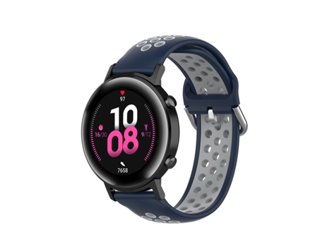 Correa de reloj inteligente para Samsung Galaxy Watch 42 mm 20 mm Correa de reloj deportivo transpirable perforada de silicona (azul medianoche + g...