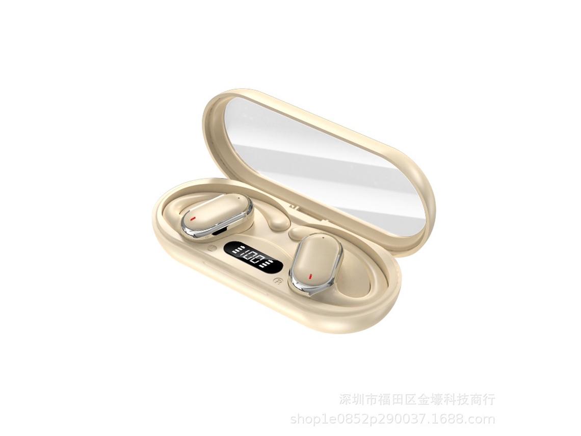 Auriculares inalámbricos Bluetooth 5.3, gancho para la oreja, estilo deportivo, chapado electrolítico, batería de larga duración.