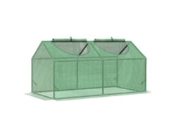 Invernadero de jardín OUTSUNNY de acero y PE (Verde 119x60x60cm)