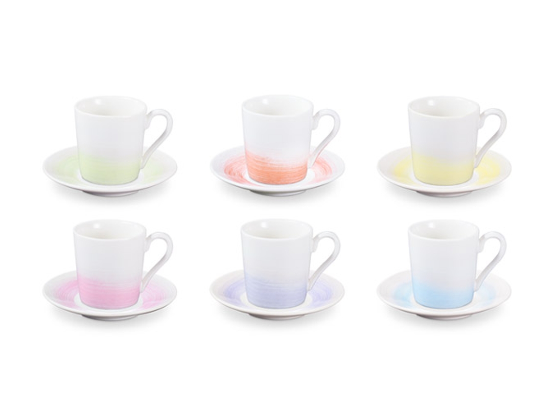 Mycoffee Taza de Café y Platillo 6 Piezas