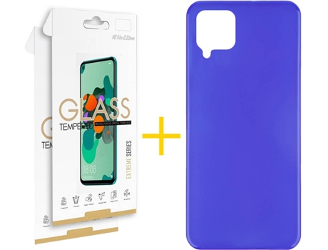 Kit Funda + 2 Protectores de Pantalla Samsung Galaxy A22 4G SKYHE Liso (Azul)