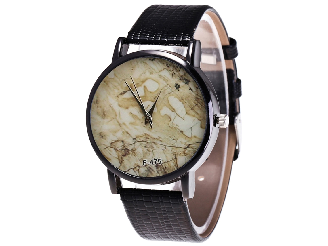 Reloj De Cuarzo Con Correa De Cuero Pu Moda Dial Redondo Para Parejas