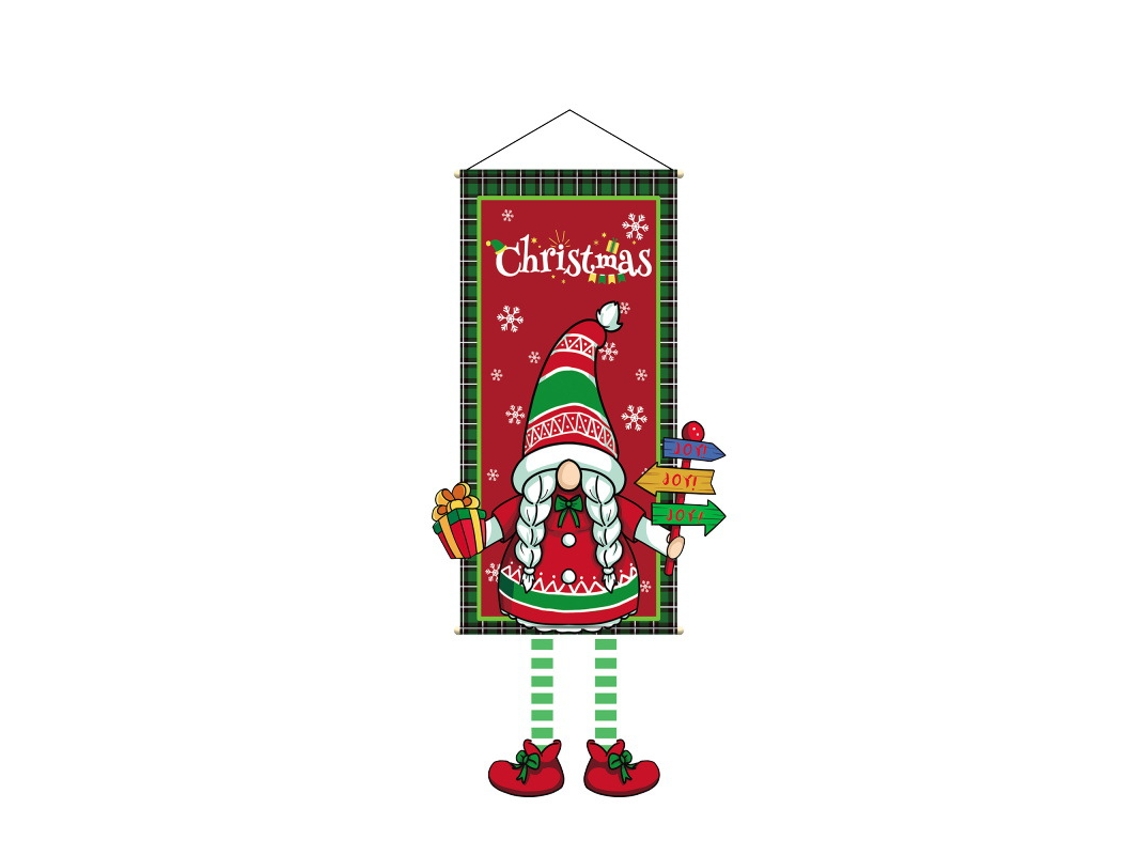 Fondo de decoración para fiesta navideña 012 estilo gnomo B, 110 cm Chennnls
