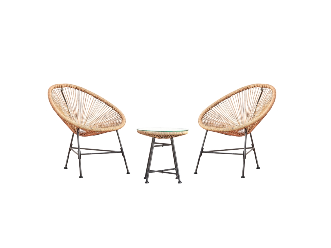 Conjunto de Jardín CONCEPT U Acapulco (Beige - Acero - 82x71x68 cm)