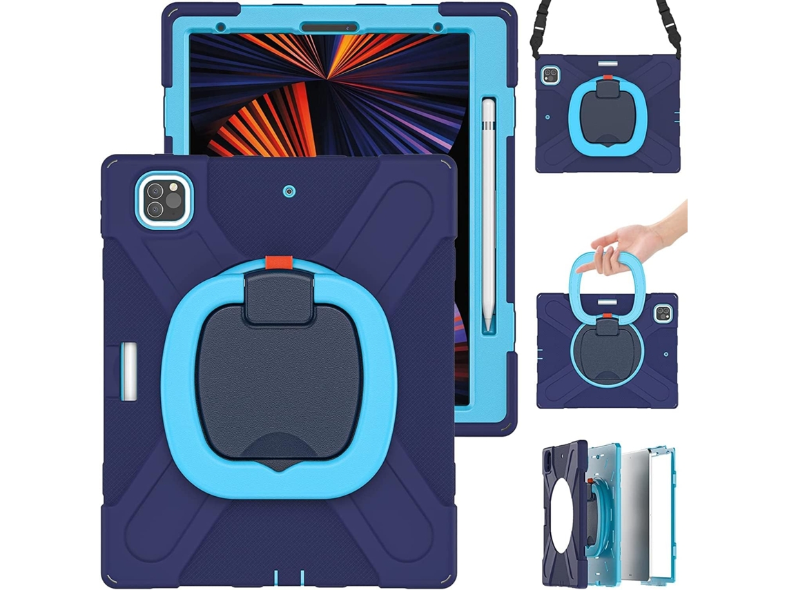 Funda resistente y duradera para iPad Air 13/Pro 12.9, a prueba de golpes, con soporte giratorio, soporte para lápiz óptico y correa de transporte. Viewleaf