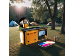 Radio portátil de emergencia Viewleaf con manivela solar, batería de 5000 mAh, compatible con AM/FM/SW multibanda y linterna LED de lectura integrada.