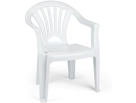 Silla Infantil para niños y niñas apilables para Interior y Exterior de plástico, Ideal para jardín, terraza (Blanco) COSHANO
