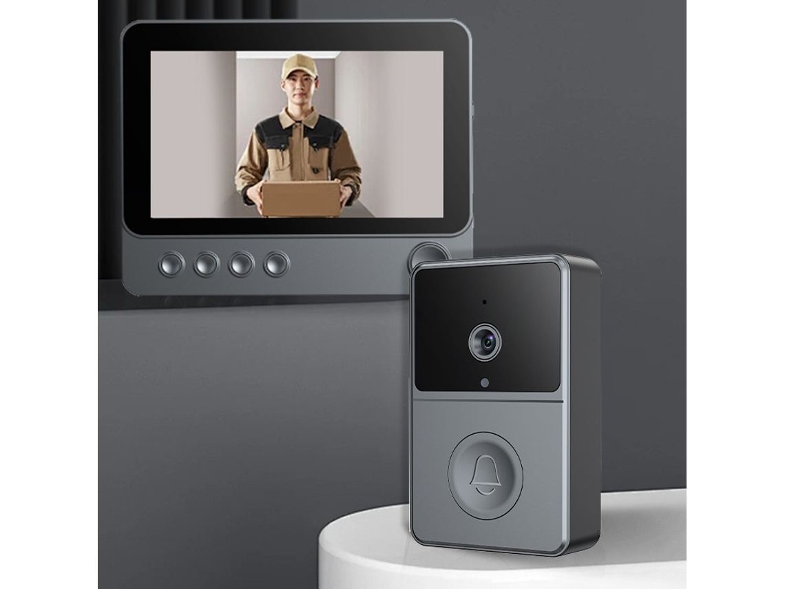 Campainha De Vídeo Sem Fio Ecrã Ips 4.3'', Áudio Bidirecional Czhhmart