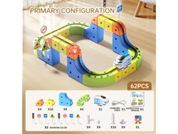 Juego de bloques de construcción educativos MDUG con pista magnética (62 piezas)