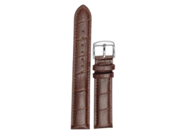 Correa de reloj clásica de piel sintética con hebilla de acero, 14-22 mm, marrón, 21 mm
