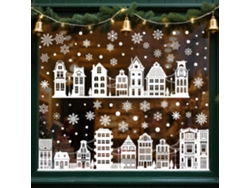 73 pegatinas navideñas para ventanas, hombre de jengibre rojo, dulces navideños, reutilizables, doble cara, decoración para el hogar, fiestas en interiores, Viewleaf