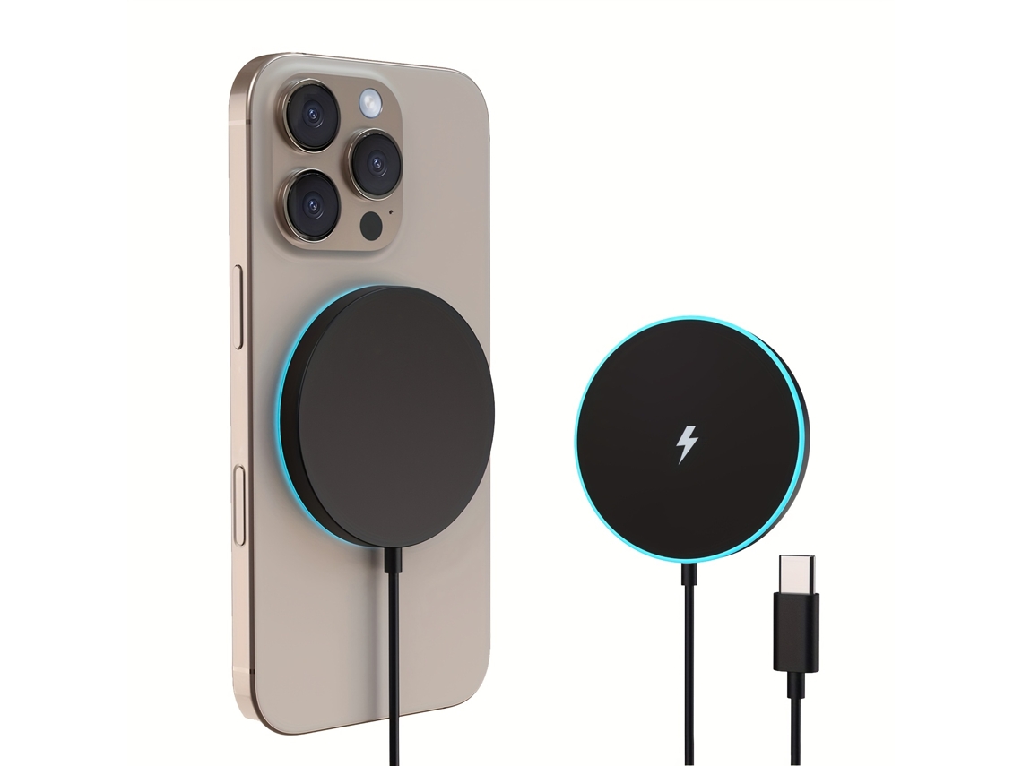 Cargador Inalámbrico Magnético De 15 W, Compatible Con Iphone 17/16/15/14/13/12. Compatible Con La Tecnología De Carga Rápida Magsafe.