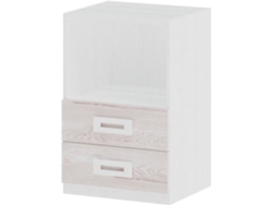 Mesita de Noche MUEBLAM Nieve Artic Melamina (48x73x42 cm)