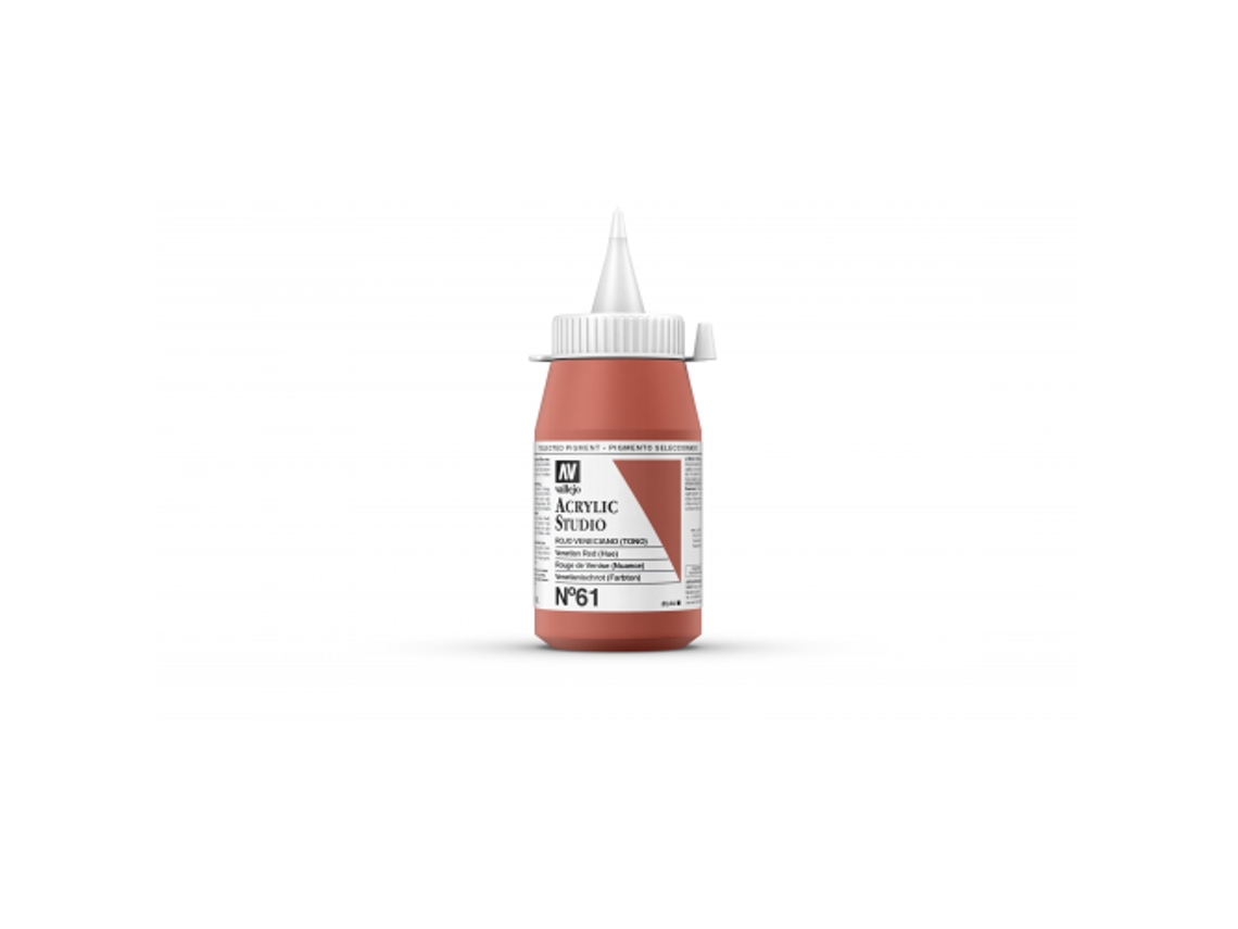 Pintura Acrilica Vallejo Studio 500 Ml (61 Rojo Veneciano (Tono))