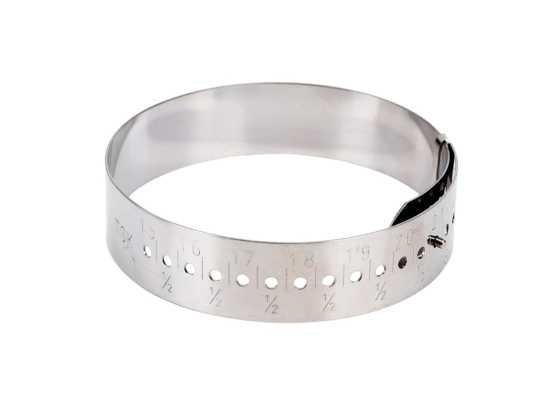 Medidor De Pulseira Aço Inox Ajustável 15-23cm Para Anéis E Pulseiras
