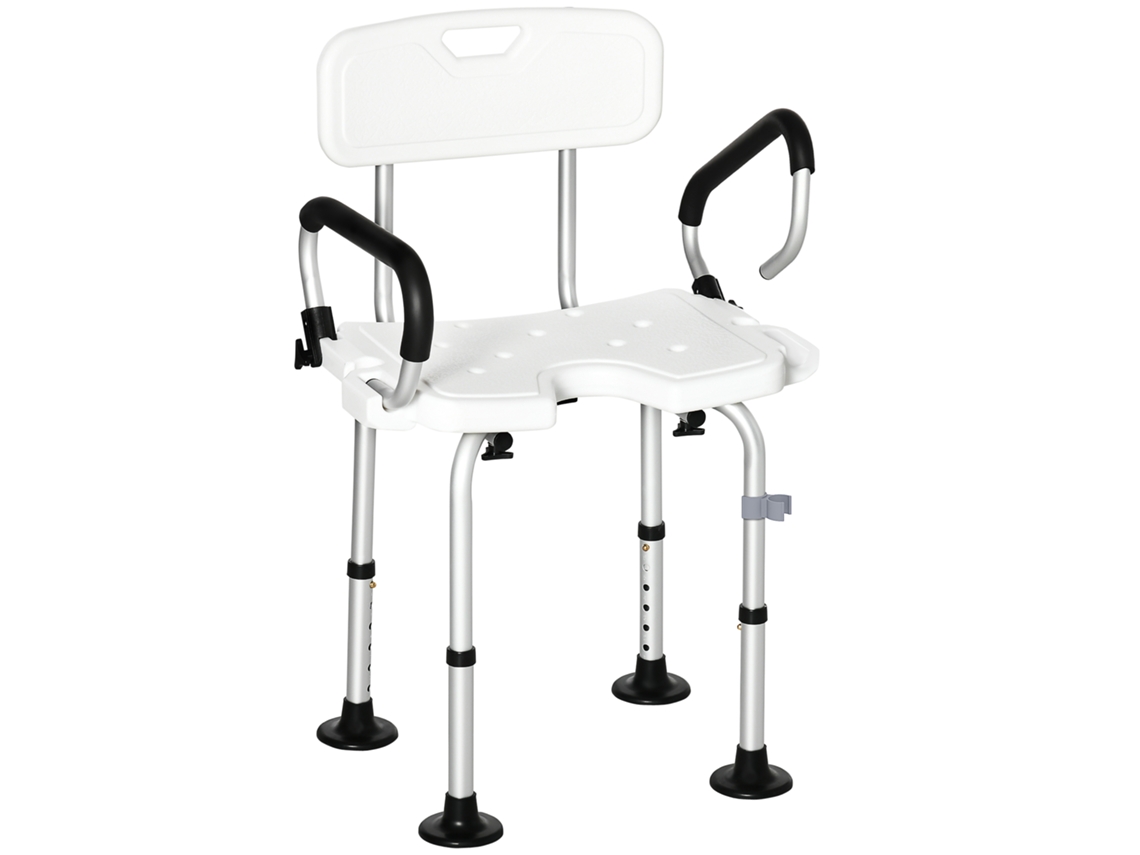 Silla De Ducha Con Brazos Ajustables Y Antideslizantes, Capacidad De 136 Kg.