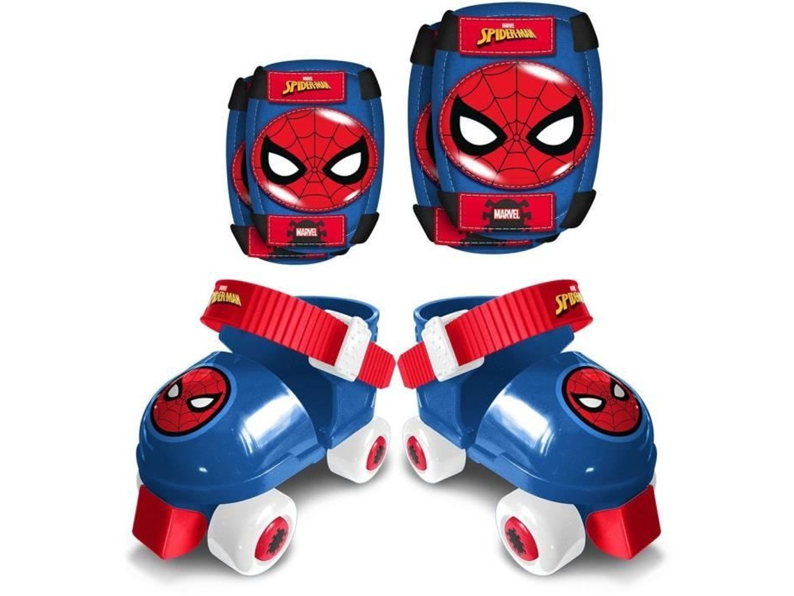 SPIDER-MAN Set Roller Skates com cotoveleiras e joelheiras