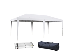 Tenda Dobrável 6x3 Tenda De Jardim Portátil Com Bolsa De Transporte Tecido Oxford Para Exterior Festas Acampamento Branco