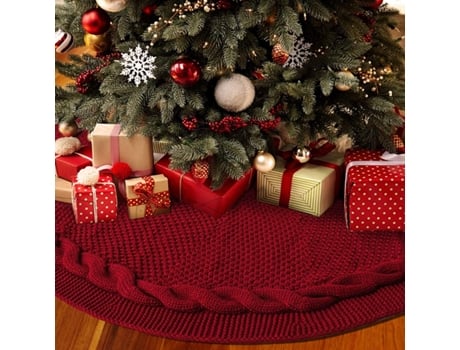 Falda de árbol de Navidad de 122 cm, falda de árbol de Navidad de punto