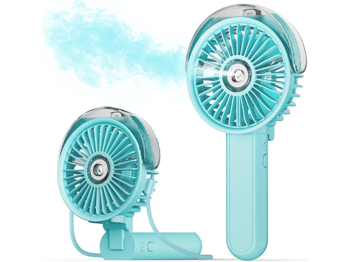Ventilador Portátil Con Hidratación Mediante Nano-neblina Y Doble Efecto De Enfriamiento (azul)
