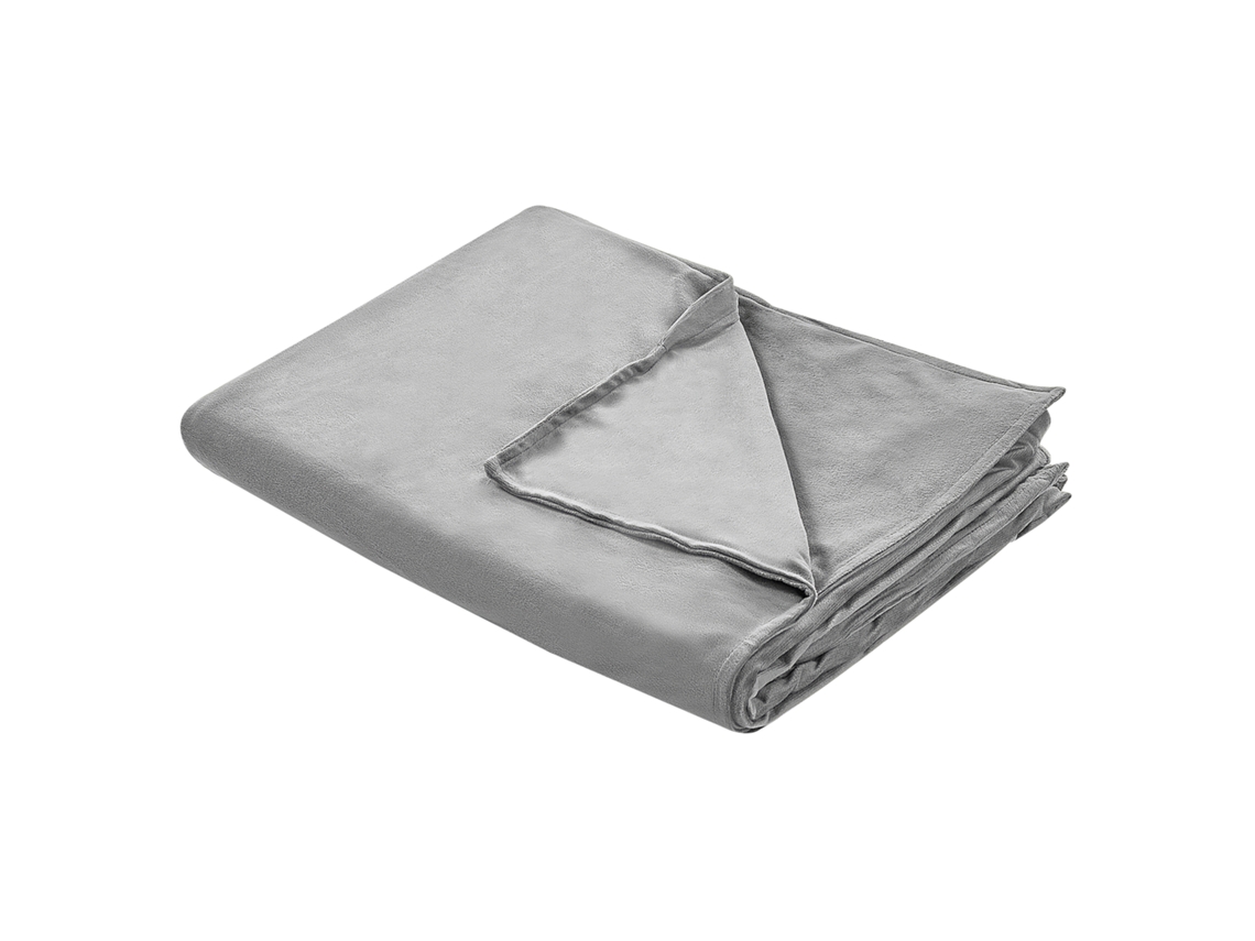 Funda de manta pesada de tela gris 135 x 200 cm BELIANI Rhea