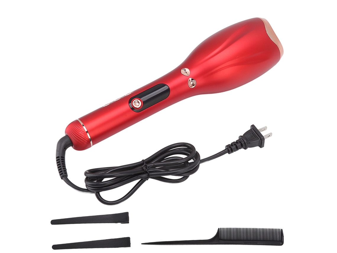 Chapinha De Cabelo Automática Com Display Led Aquecimento Rápido Segura Para Iniciantes Vermelha 110‑240v Plug Us