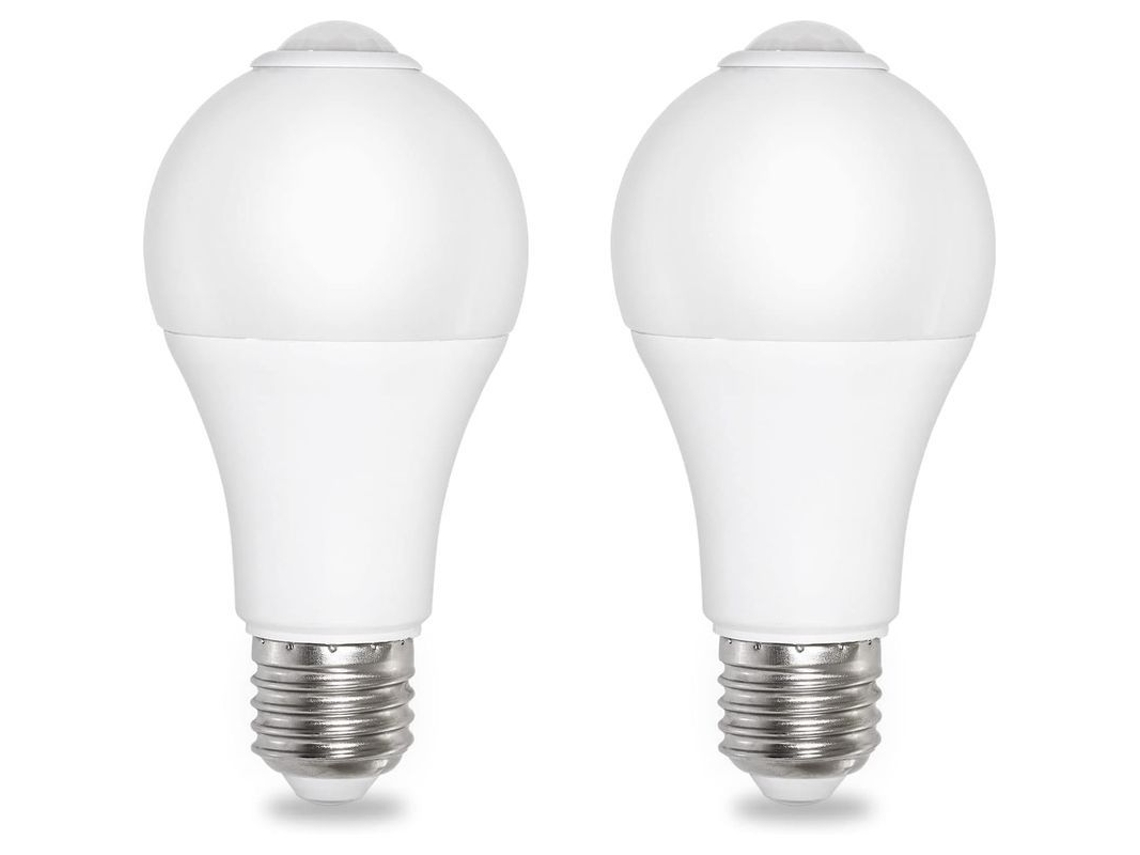 Bombilla Con Sensor De Luz Blanca Fría E27 De 12 W, 6500 K, 1000 Lm, 220 V, Encendido/apagado Automático, 2 Unidades.