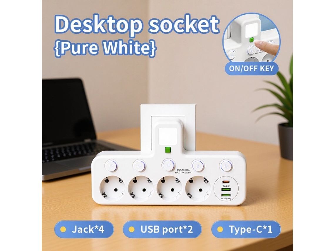 Enchufe Europeo, Toma De Corriente Compatible Con Portátiles Pequeños Para Trabajar Desde Casa.