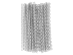 100 unidades de elástico de encuadernación de doble hilo 3:1, 34 hilos, 6,4 mm, capacidad para 20 hojas A4, color plata.