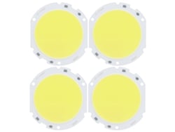 4 Unidades De Chips Led Cob Redondos 75 Mm Alta Potencia (24 W/72-82 V) Para Lámparas Diy, Fuente Lu