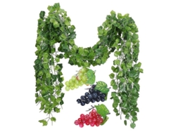 Fasst-12 Cintas De Hiedra Artificial Con Uvas Para Decoración De Bodas, Hogar Y Jardín