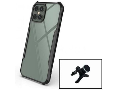 Carcasa + Soporte Magnético Reforzado Samsung Galaxy A51 PHONECARE Invisible Bumper Transparente, Negro