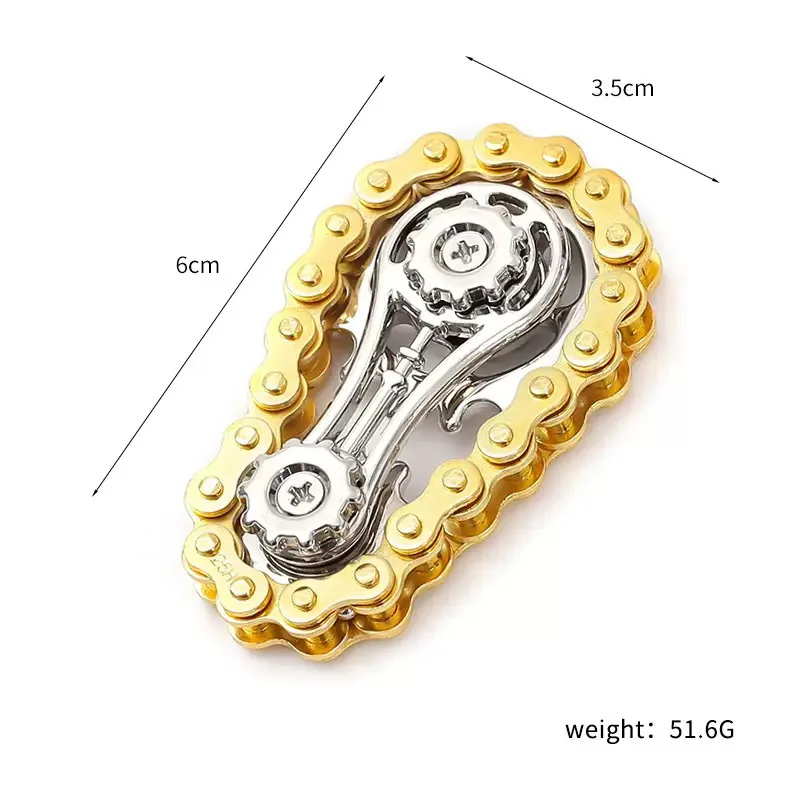 (oro) Spinner Metálico, Reduce La Ansiedad, Cadena Metálica