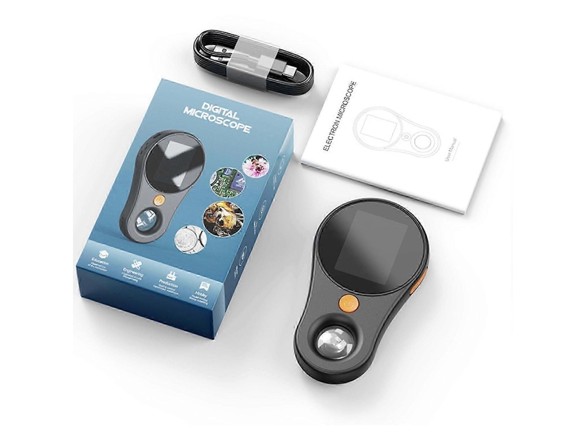 Microscopio digital portátil, microscopio de bolsillo con 8 LED, resolución HD 1920x1080p, para niños y adultos, aumento de 500x (negro) 26-27 s