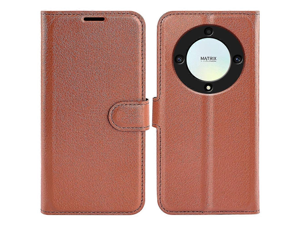 Funda De Cuero Con Soporte Y Textura Lichi Para Honor Magic 5 Lite 5g/x9a 5g, Protección Total