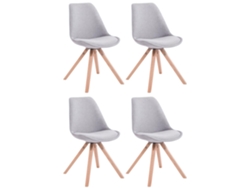 Juego de 4 sillas para invitados Toulouse Square tela gris/natura CLP