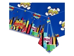 2026-34814-mantel De Plástico Para Fiesta De Superhéroes, 2 Piezas, 54x108 Pulgadas, Color Azul, Desechable