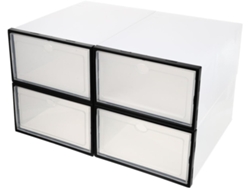 Cajas Zapatos Plástico Blanco Fáciles Abrir Cerrar Juego 4 Transparentes Apilables Capacidad Carga