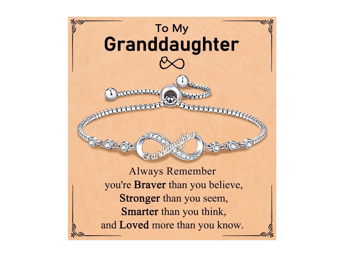 Pulseras para mujer, pulsera con símbolo de amor infinito, ajustable, regalo para nieta/esposa.