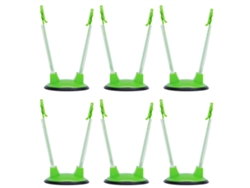 Soporte portátil ajustable de plástico verde para bolsas de alimentos, 6 piezas, para cocina.