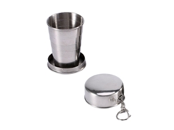 Taza Plegable De Acero Inoxidable Taza De Camping Portátil Taza Colapsable Para Viajes Al Aire Libre Con Llavero