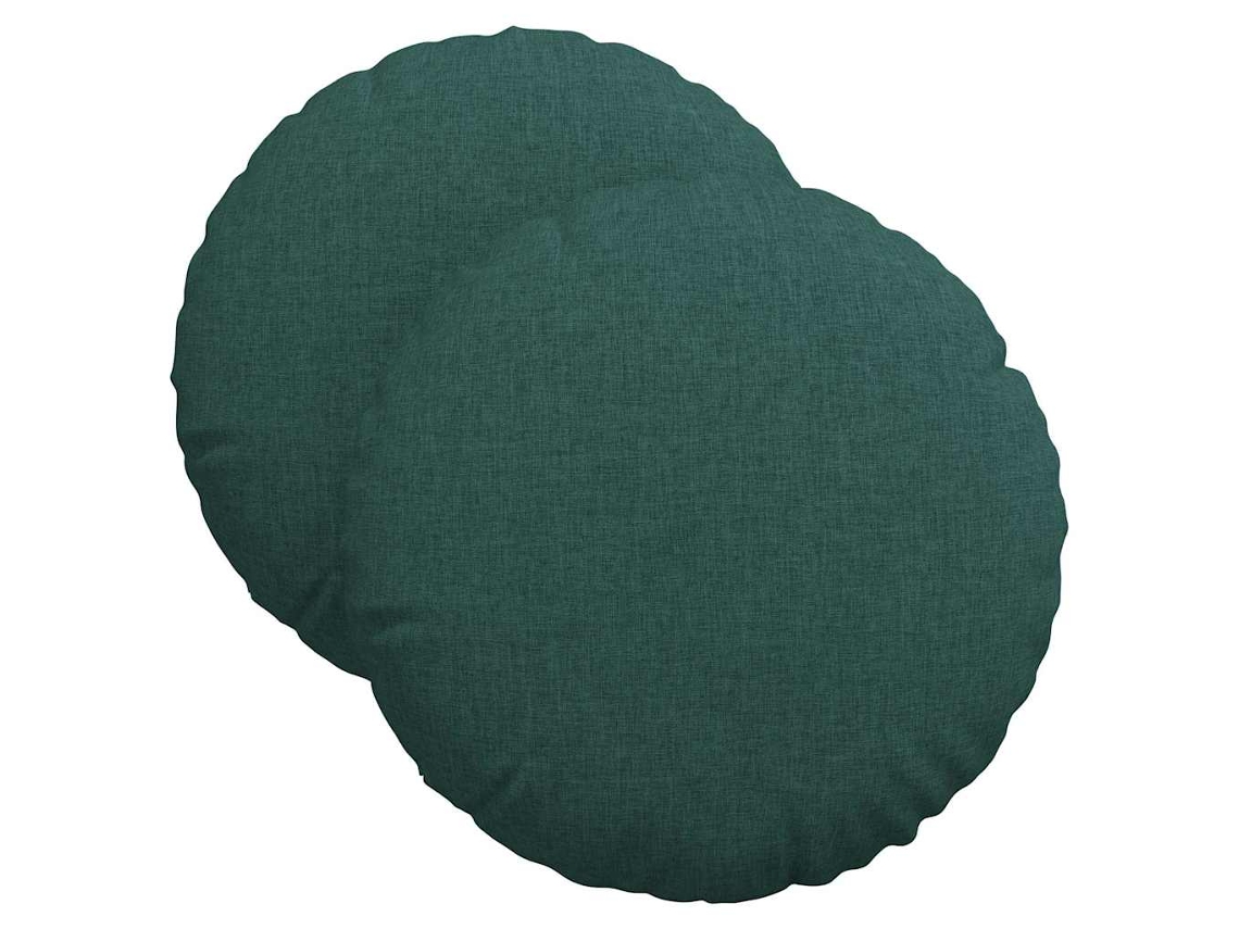 Cojines para asiento, 2 unidades, verde oscuro, Ø40 x 13 cm, tela HARLANV1