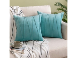 Rebe-funda Almohada Terciopelo Rayas Diagonales 2 Piezas 45x45cm Color Verde Agua Para Sofa Cama Auto