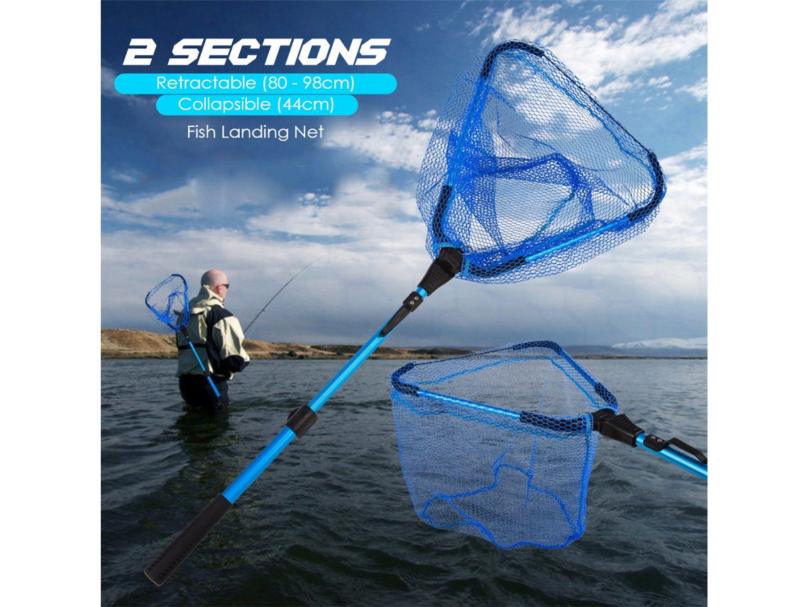 Red De Pesca Telescópica Plegable Para Pesca Con Mosca Con Diseño De Captura Y Liberación En 2 Secciones.