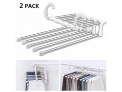 Tendedero resistente de acero inoxidable con arco antiviento, 20 pinzas para calcetines, toallas, sujetadores y ropa interior.