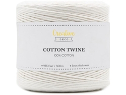 CREATIVE DECO Cuerda Macramé 300M Blanco 12 Capas Algodón